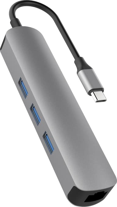 Hyperdrive 6-i-1 USB-C hub (grå)
