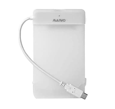 Maiwo K104G1 5Gbps USB3.1 Gen1 til 2,5 "HDD / SSD 12.5mm SATA III adapter med 10cm C USB-kabel og gennemsigtig plast kabinet