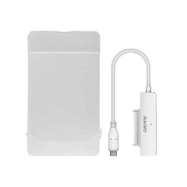 Maiwo K104G1 5Gbps USB3.1 Gen1 til 2,5 "HDD / SSD 12.5mm SATA III adapter med 10cm C USB-kabel og gennemsigtig plast kabinet