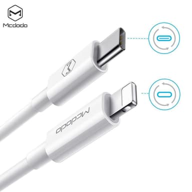 Mcdodo CA-7090 USB-C til Apple Lightning (Non MFI) af sync og hurtig opladning af f.eks 11 iPhone-serien support PD18W, 30W, 45W, 61W, 65W og 87W 1m