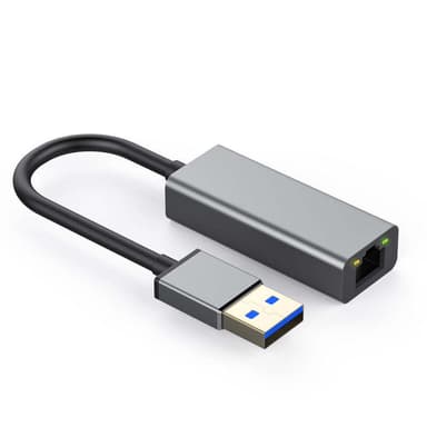 NÖRDIC USB A 3.1 Giga Ethernet netværksadapter 10cm Space Grey Aluminium