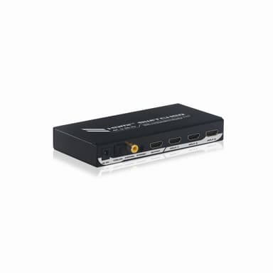 NÖRDIC HDMI-switch 4 til 1 med Audio Extractor og ARC, 4Kx2K i 60Hz, HDCP 2.2, 7.1 Surround, Metal