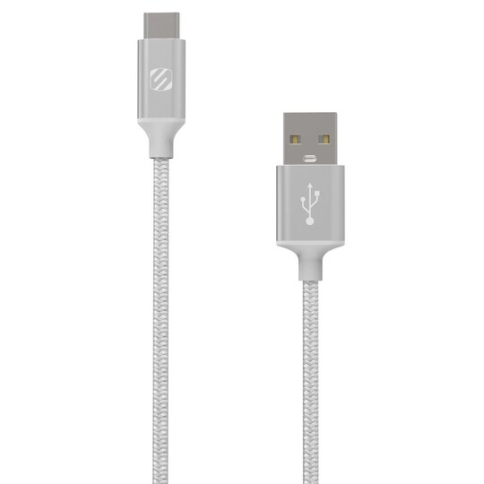 Scosche Flettet USB A-C kabel 1,2m - Sølv
