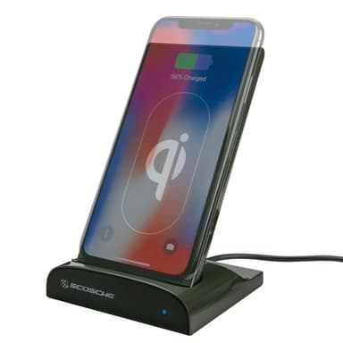 Scosche trådløs bordlader med indbygget powerbank - Sort