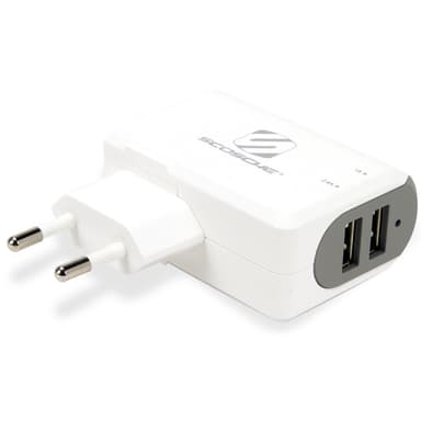 Scosche Dobblet USB Væg lader - Hvid