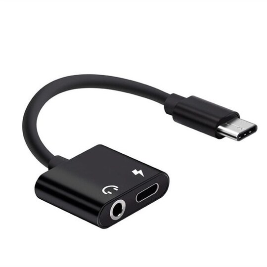USB-C 3,5 mm + USB-C Lydadapter / Splitter