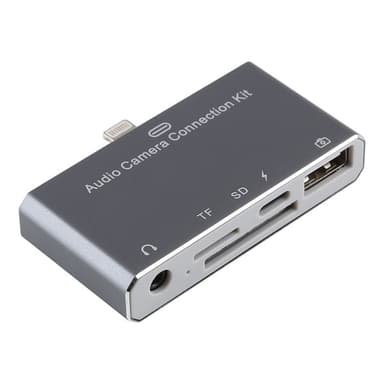 Usb kortlæser  5i1  Adapter til iPhone - SD / 3,5mm Type-C