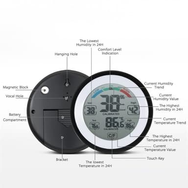 Digitalt Thermometer med Luftfugtighed / Hygrometer