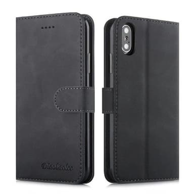 Tegnebogsfoderal med stativ  iPhone X / XS - Sort