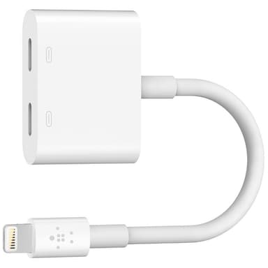 Belkin Lightning Audio + Charge Rockstar adapter (hvid) Belkin Lightning Audio + Charge Rockstar adapter (hvid)