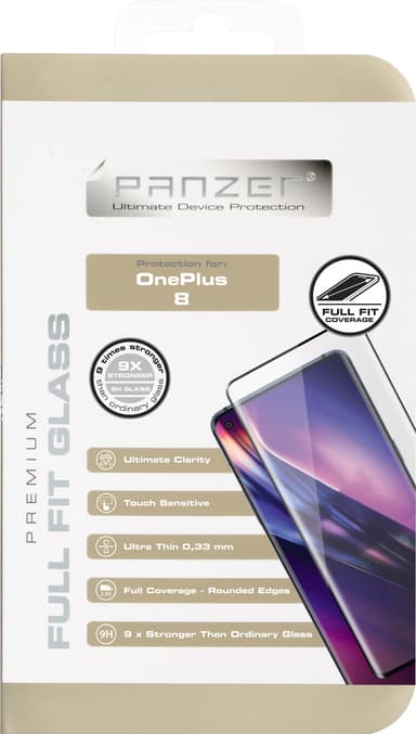 Panzer Full-Fit OnePlus 8 buet skærmbeskytter