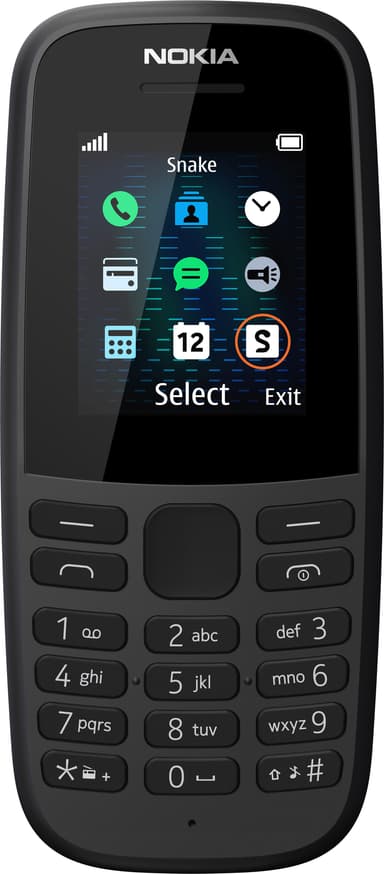 Nokia 105 mobiltelefon (sort)