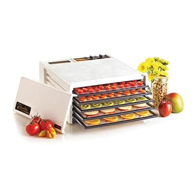 Excalibur Dehydrator med 5 bakker, hvid med timer.
