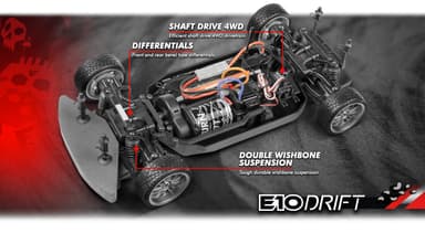 HPI E10 Drift Fail Crew Nissan Skyline - Komplet