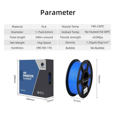 PLA 1.75 mm 1 kg Blue