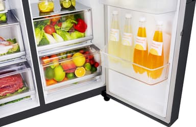 LG side-by-side kølefryseskab GSJ961MCVZ (sort)