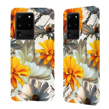 Miljøvenligt Samsung Galaxy S20 Ultra trykt etui - Orange Floral