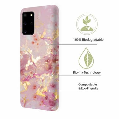 Miljøvenligt Samsung Galaxy S20+ trykt etui - Pink marble