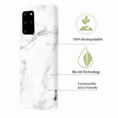 Miljøvenligt Samsung Galaxy S20+ trykt etui - White marble