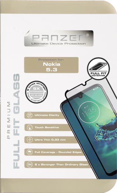 Panzer Full-Fit Nokia 5.3 skærmbeskytter (sort)