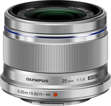 Olympus Zuiko 25mm f/1.8 hovedobjektiv (sølv)