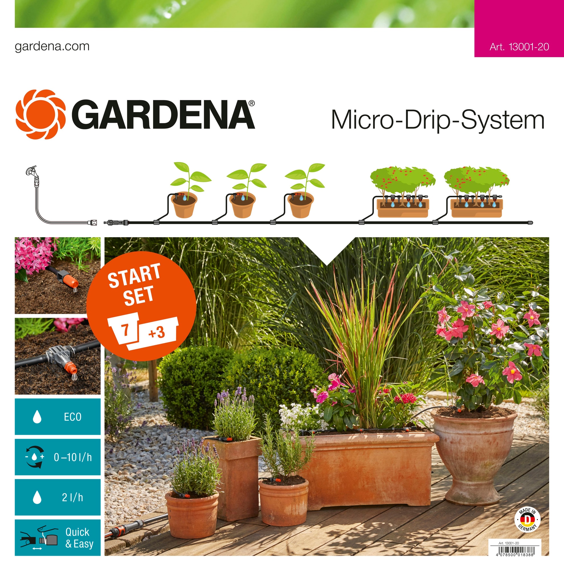 Gardena MDS Starter Set Flower Pots vandingssystem 13001-20 thumbnail