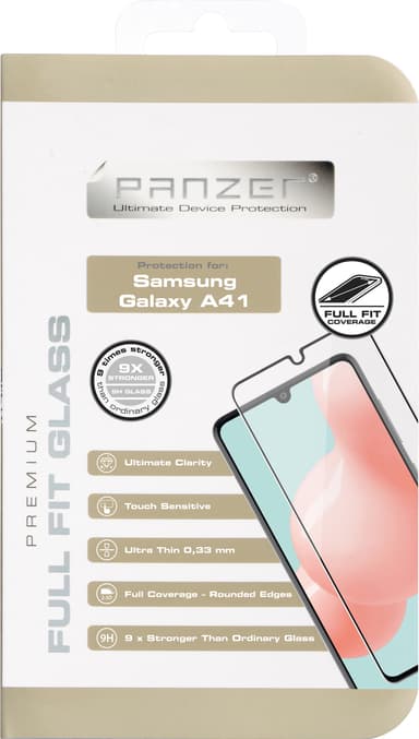 Panzer Full-Fit Samsung Galaxy A41 skærmbeskytter (sort)