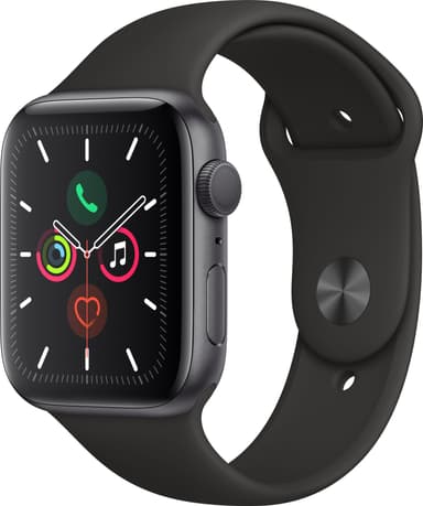 Apple Watch Series 5 44 mm (space grey alu/sort sportsrem)