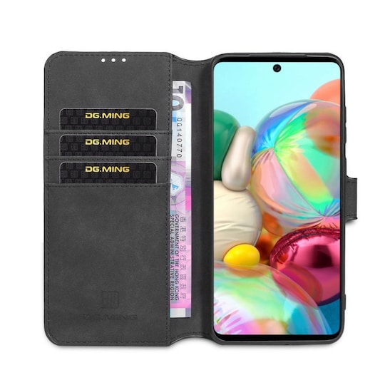 DG-Ming mobil tegnebog 3-kort Samsung Galaxy A71 (SM-A715F)  - sort