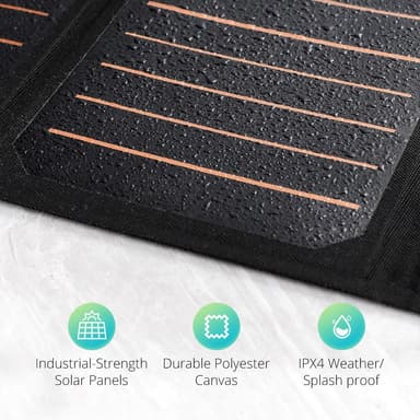 RAVPower 2-port 21W Solcellepanel, Sort