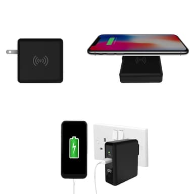 3-in-1 International rejseadapter, trådløs oplader, Power Bank 8000 mAh "