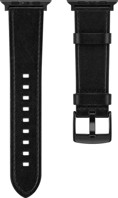 Sandstrøm Apple Watch læderstrop 42/44/45/49 mm (sort)