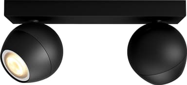 Philips Hue White Ambiance Buckram spotlysskinne (sort/2x 5,5W GU10)
