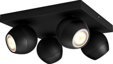 Philips Hue White Ambiance Buckram pladelampe (sort/4x 5,5W GU10)