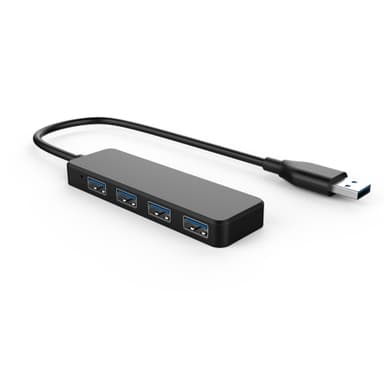 NÖRDIC USB 3.1 Hub 5Gbps 4PORT 30cm kabel sort