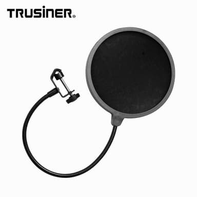 Popfilter mikrofonstativ forruden med hale hals dobbelt lag 13cm