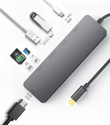 USB-C Multiport-adapter - 4K HDMI, PD, USB3.0, SD-kort