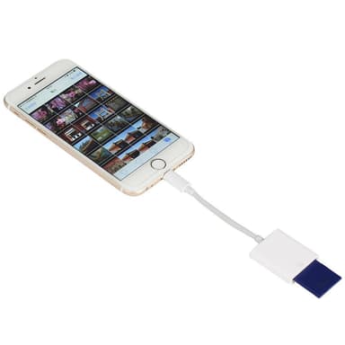 Hukommelseskortlæser til Apple iPhone / iPad - Hvid