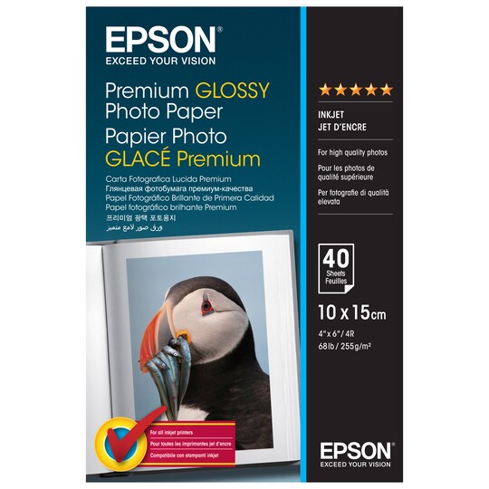 Epson Premium Glossy fotopapir A6 (15 ark)