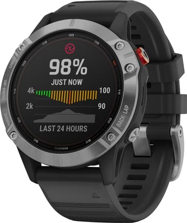 Garmin Fenix 6 Solar multisportsur (sølv)