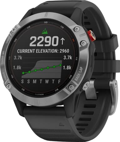 Garmin Fenix 6 Solar multisportsur (sølv)