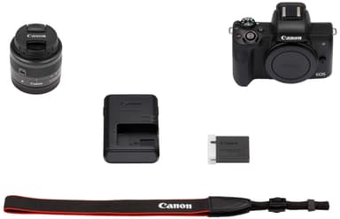 Canon EOS M50 kompakt systemkamera + 15-45 IS STM objektiv