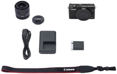 Canon EOS M100 CSC kompaktkamera + 15-45 IS STM objektiv