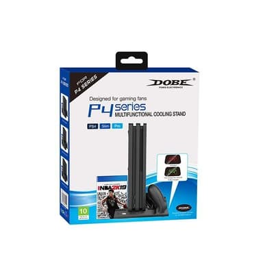 PS4 multifunktionelt stativ med ventilator, oplader, opbevaring