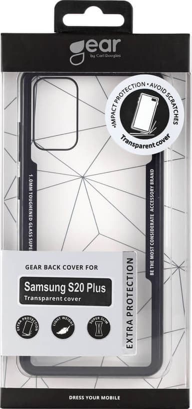 Gear Samsung Galaxy S20 Plus cover i hærdet glas (sort)