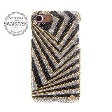 Swarovski Crystals Sort/Guld iPhone SE / 8 / 7 etui