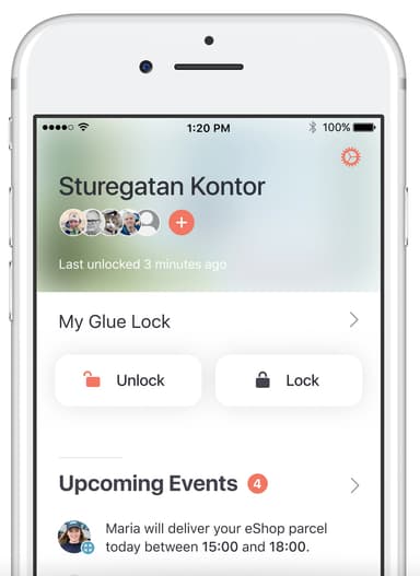Glue Home Smart trådløs dørlås 2. gen. 2016 (hvid)