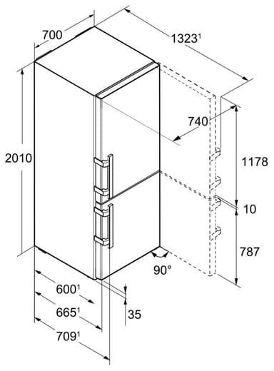 Liebherr Comfort BluPerformance kølefryseskab CNef 5745-21 001