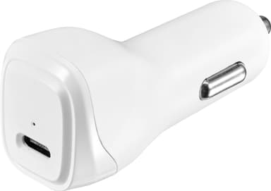 Sandstrøm 18W biloplader (hvid)