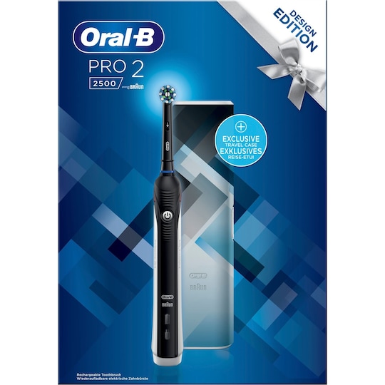 Oral-B Pro 2 2500 elektrisk tandbørste gavesæt 319412 (sort)